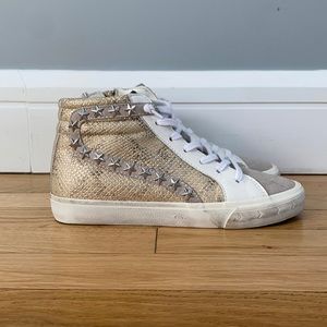 Vintage Havana Scarlett Gold Snake Multi Mix Star Studded High Top Sneakers